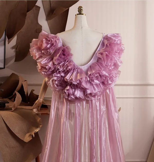 Flotte Rosa Håndlavet Applikationsbroderi Galla sjal 2026 Kort Ærme