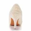 Elegant Beige Pearl Wedding Shoes 2023 7 cm Stiletto Heels Pointed Toe Wedding Pumps High Heels