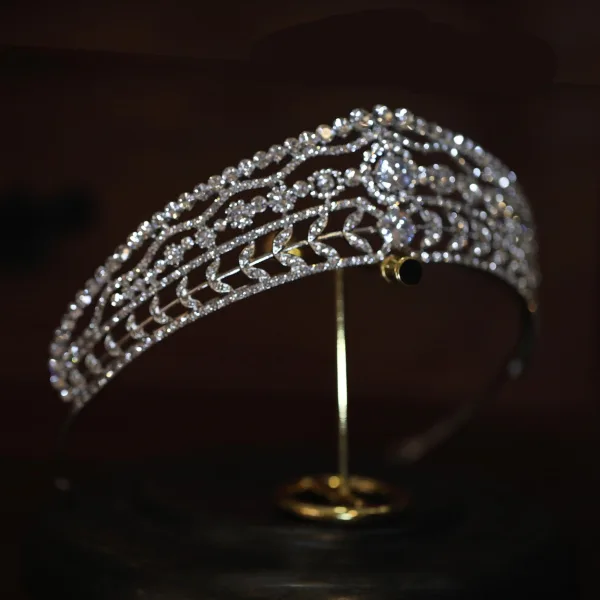 Charmant Argenté Faux Diamant Zircon Mariage Tiare 2022 Alliage Accessoire Cheveux Mariage Accessoire Cheveux Mariage Tiare
