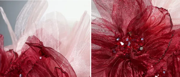 High-end Burgundy Beading Appliques Prom Dresses 2024 A-Line / Princess Strapless Sleeveless Backless Floor-Length / Long Prom Formal Dresses