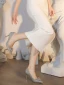 Scintillantes Charmant Argenté Paillettes Perle Chaussure De Mariée 2022 Cuir 8 cm Talons Aiguilles À Bout Pointu Mariage Escarpins Talons Hauts