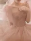 Chic / Beautiful Champagne Glitter Sequins Prom Dresses 2024 A-Line / Princess Scoop Neck Sleeveless Backless Floor-Length / Long Prom Formal Dresses