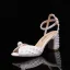 Sexy Weiß Perle Brautschuhe 2024 6 cm Thick Heels Knöchelriemen Peeptoes Hochzeit Sandaletten Hochhackige