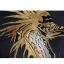 Chinese style Vintage / Retro Black Gold Satin Split Front Evening Dresses 2023 Trumpet / Mermaid High Neck Lace Flower Long Sleeve Backless Sweep Train Evening Party Formal Dresses
