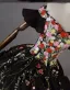 Flower Fairy Black Lace Flower Prom Dresses 2023 Ball Gown Off-The-Shoulder Short Sleeve Backless Floor-Length / Long Formal Dresses