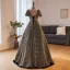 Scintillantes Multi-Couleurs Faux Diamant Paillettes Robe De Bal 2023 Encolure Carrée Princesse Manches Courtes Dos Nu Longue Promo Robe De Ceremonie