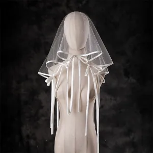 Mode Blanche Noeud Tulle Voile De Mariée 2025
