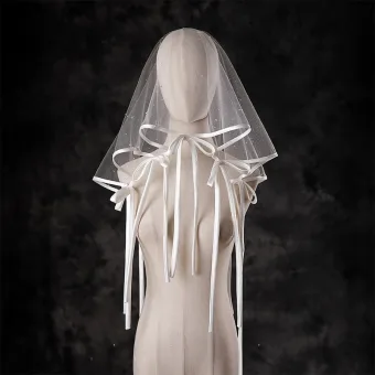 Fashion White Bow Tulle Wedding Veils 2025