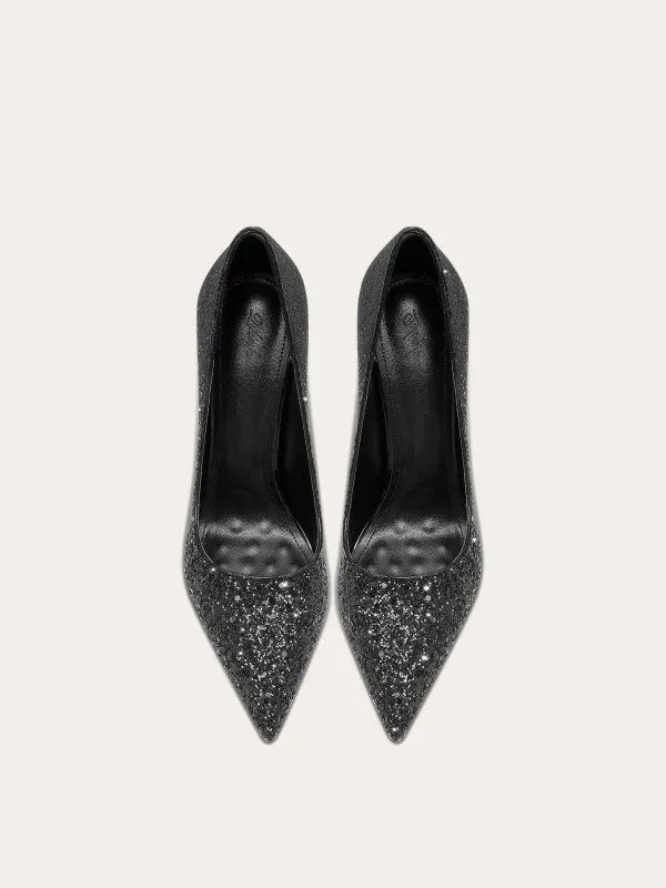 Scintillantes Champagne Soirée Paillettes Escarpins 2026 Cuir 10 cm Talons Aiguilles À Bout Pointu Talons Hauts