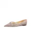 Sparkly Champagne Leather Flat Pointed Toe Wedding Shoes 2026 Wedding