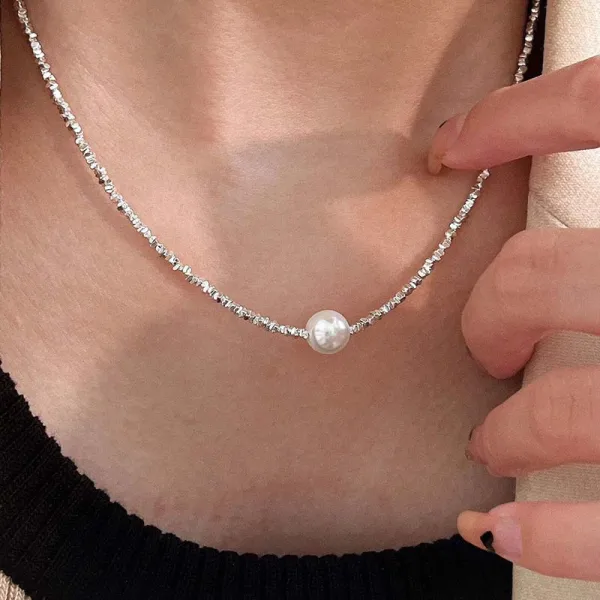 Bling Bling Silver Sterling Silver Prom Pearl Necklace Bracelets Accessories 2023