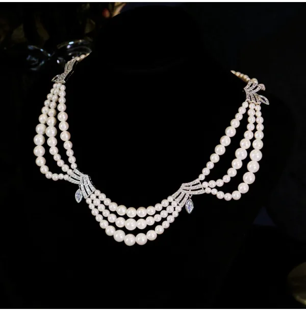 Vintage / Originale Blanche Perle Faux Diamant Alliage Mariage Colliers 2024 Accessorize