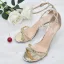 Sexy Gold Rhinestone Evening Party Womens Sandals 2022 Leather Ankle Strap 8 cm Stiletto Heels Open / Peep Toe Sandals High Heels