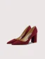 Chic / Beautiful Burgundy Prom Leather Pumps 2024 8 cm Block Heels Pointed Toe High Heels
