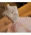 Edles Farbverlauf Rosa Perlenstickerei Pailletten Applikationen Fallende Rüsche Brautkleider / Hochzeitskleider 2025 Ballkleid Bandeau Ärmellos Rückenfreies Lange Hochzeit
