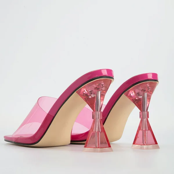 Transparent Silver Cocktail Party Crystal Womens Sandals 2022 9 cm Stiletto Heels Open / Peep Toe Sandals High Heels