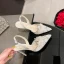 Charming Beige Lace Rhinestone Evening Party Womens Sandals 2024 Leather 10 cm Stiletto Heels Pointed Toe High Heels