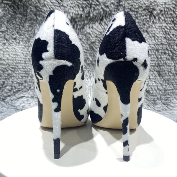 Chic / Belle Blanche Noire Soirée Patchwork Escarpins 2023 12 cm Talons Aiguilles À Bout Pointu Escarpins Talons Hauts