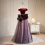 Chic / Beautiful Burgundy Sequins Appliques Prom Dresses 2023 A-Line / Princess Off-The-Shoulder Rhinestone Sleeveless Backless Floor-Length / Long Prom Formal Dresses