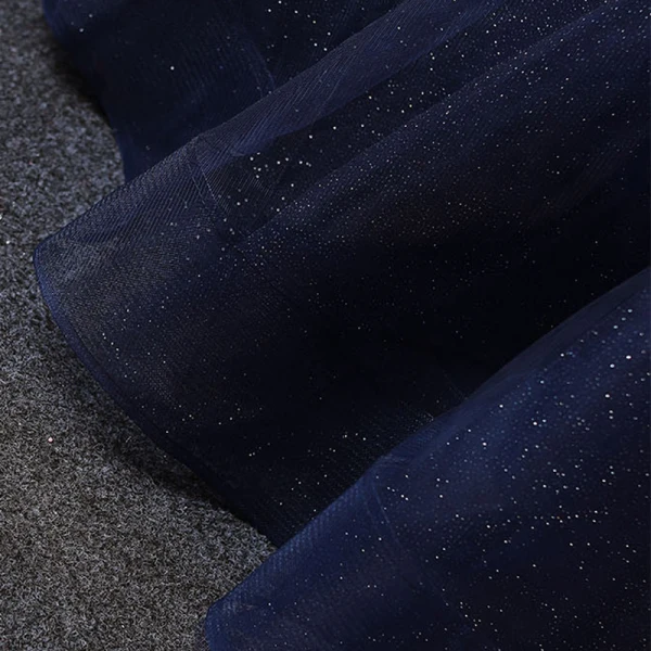 Vintage / Retro Navy Blue Beading Sequins Prom Dresses 2023 Ball Gown Off-The-Shoulder Short Sleeve Backless Floor-Length / Long Formal Dresses