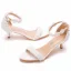 Charmant Weiß Perle Spitze Blumen Brautschuhe 2022 5 cm Stilettos Peeptoes Hochzeit Sandaletten Hochhackige