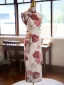 Chinese style Beige Printing Tea-length Cheongsam 2024 Trumpet / Mermaid High Neck Sleeveless