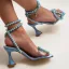 Sexy Blanche Soirée Sandales Femme 2022 Perle Noeud Bride Cheville 9 cm Talons Aiguilles Peep Toes / Bout Ouvert Chaussures Femmes Talons Hauts