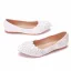 Chic / Belle Blanche Perle En Dentelle Fleur Plate Chaussure De Mariée 2022 Mariage Talons À Bout Pointu Chaussure De Mariée