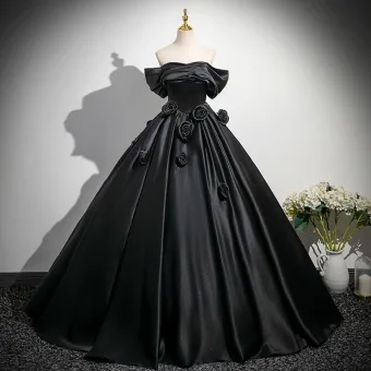 Elegante Zwarte Appliques Satijn Galajurken 2025 Baljurk Uit De Schouder Korte Mouwen Ruglooze Lange Gala Gelegenheid Jurken