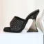 Summer Fashion Pool Blue Street Wear Rhinestone Womens Sandals 2022 9 cm Crystal Stiletto Heels Open / Peep Toe Sandals High Heels