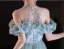 Chic / Belle Vert Citron Perlage Paillettes Robe De Bal 2025 Princesse Encolure Dégagée Manches Courtes Longue Promo Robe De Ceremonie