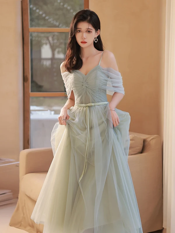 Modest Simple Sage Green Bridesmaid Dresses 2022 A-Line Princess Short Sleeve Backless Modest Simple Sage Green Bridesmaid Dresses 2022 A-Line Princess Short Sleeve Backless