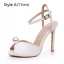 Simple Blanche Bride Cheville Chaussure De Mariée 2024 11 cm Talons Aiguilles Peep Toes / Bout Ouvert Mariage Sandales Talons Hauts