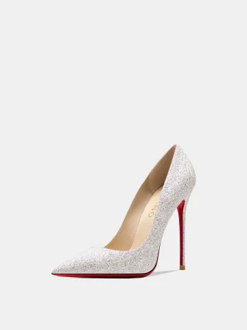 Charmant Blanche Soirée Paillettes Semelle Rouge Escarpins 2026 12 Cm Talons Aiguilles À Bout Pointu Talons Hauts