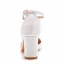 Modest / Simple White Wedding Shoes 2023 Ankle Strap 10 cm Thick Heels Pointed Toe Wedding Shoes High Heels
