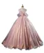 Chic / Beautiful Blushing Pink Glitter Sequins Prom Dresses 2023 Ball Gown Strapless Sleeveless Backless Floor-Length / Long Prom Formal Dresses