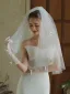 Élégant Blanche Fait main Noeud Mariage La Mariée Gants Mariage Voile De Mariée 2025 Tulle
