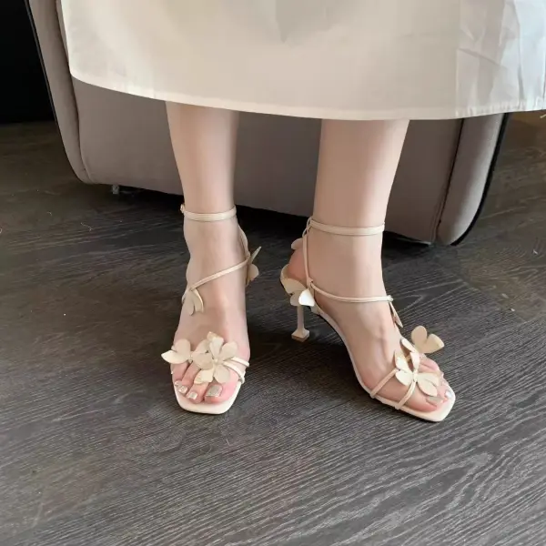 Lovely Lavender Butterfly Outdoor / Garden Womens Sandals 2026 7 cm Stiletto Heels Open / Peep Toe Sandals