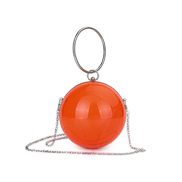 Fashion Transparent Acrylic Round Evening Party Clutch Bags Handbag 2023