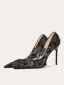 Vintage / Retro Black Embroidered Evening Party Pumps 2025 10 cm Stiletto Heels Pointed Toe Pumps High Heels