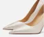 Mooie / Prachtige Champagne Rode Zool Avond Pumps 2025 Leer 10 cm Naaldhakken / Stiletto Spitse Neus Pumps Hoge Hakken