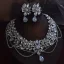 Sparkly Silver Rhinestone Zircon Alloy Wedding Earrings Necklace Accessories 2025