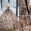 Vintage Champagner Blumen Ballkleider Ballkleid 2023 Bandeau Ärmellos Rückenfreies Lange Ball Festliche Kleider
