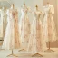 Modest / Simple Champagne Printing Bridesmaid Dresses 2023 A-Line / Princess Short Sleeve Backless Tea-length Bridesmaid Wedding Party Dresses