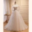 Charmant Beige Abendkleider 2023 A Linie Spaghettiträger Schleife Ärmellos Rückenfreies Sweep / Pinsel Zug Abend Festliche Kleider