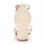 Sexy Beige Perle Chaussure De Mariée 2022 7 cm Talons Épais Peep Toes / Bout Ouvert Mariage Sandales Talons Hauts