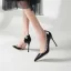 Sexy Bordeaux Avond Klinknagel Pumps 2025 Leer 10 cm Naaldhakken / Stiletto Spitse Neus Pumps Hoge Hakken