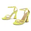 Sexy Summer Street Wear Yellow Womens Sandals 2022 Ankle Strap 10 cm Stiletto Heels Open / Peep Toe Sandals High Heels