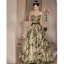 Vintage / Retro Army Green Printing Prom Dresses 2022 A-Line / Princess Strapless Sleeveless Backless Sash Floor-Length / Long Prom Formal Dresses