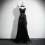 Sexy Black Evening Dresses 2025 A-Line / Princess Strapless Sleeveless Backless Floor-Length / Long Formal Dresses